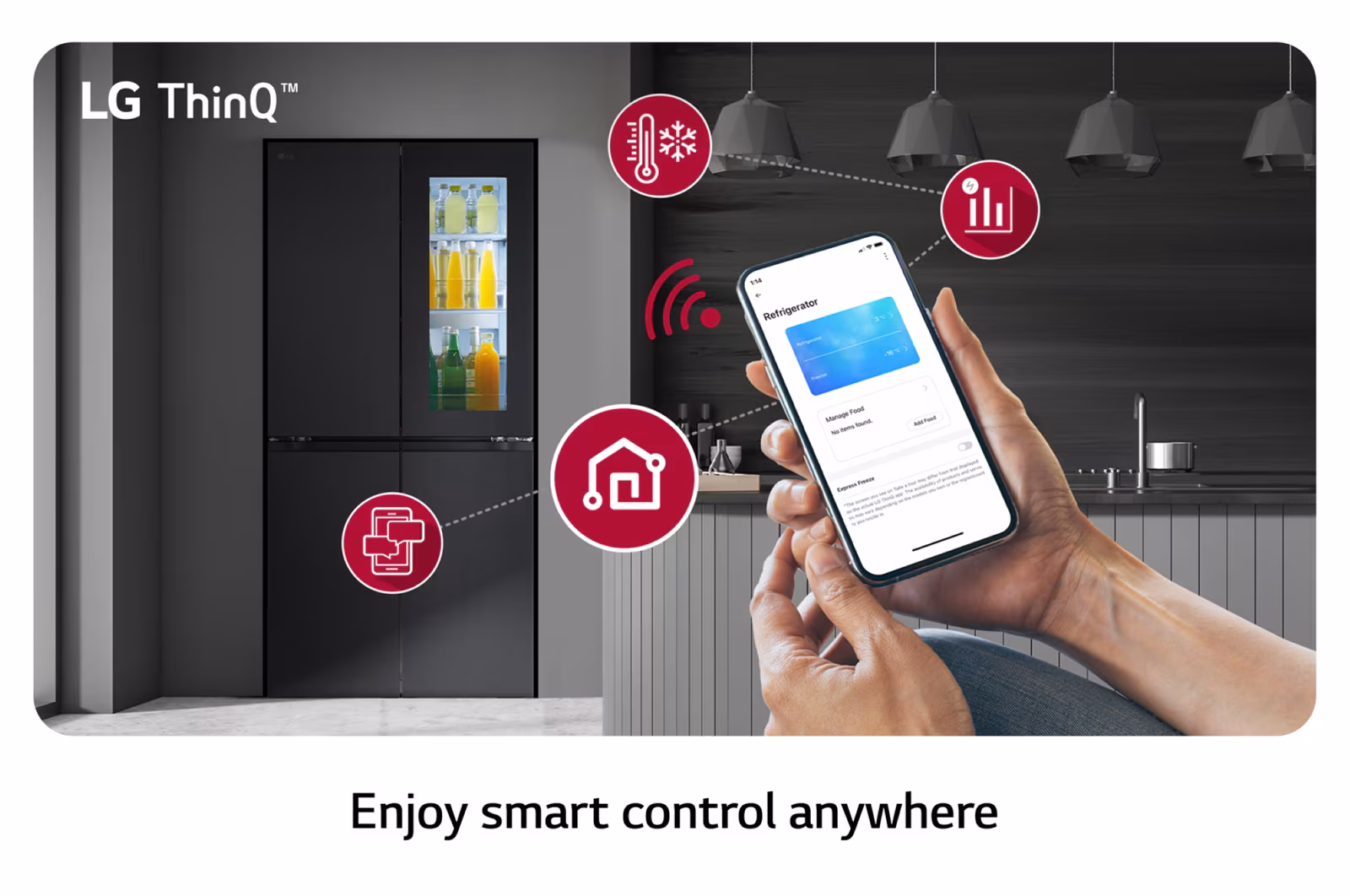 LG Subscribe ตู้เย็น Instaview Multi-door รุ่น GC-V22FFQMB ขนาด 18.7 คิว ระบบ Smart Inverter - Image 8
