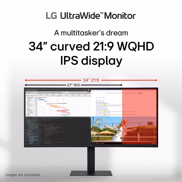 LG Subscribe จอมอนิเตอร์ รุ่น 34U650A-B ขนาด34นิ้ว 21:9 UltraWide™ WQHD (3440x1440) IPS Monitor | HDR10 with sRGB 99% (Typ.), All-in-one USB-C Connectivity - Image 6
